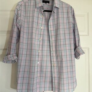 Banana Republic Pastel Plaid Button Down Shirt